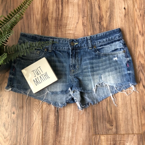 PINK Victoria's Secret Pants - Victoria's Secret PINK Lowrise Denim Cutoff Shorts